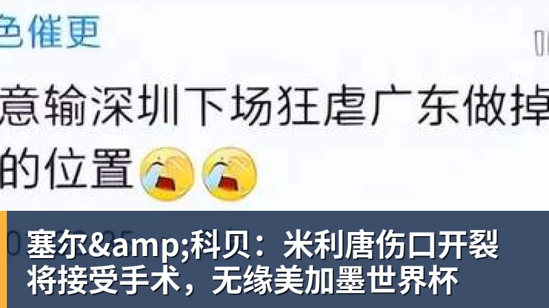 尊龙凯时塞尔&科贝:米利唐伤口开裂将接受手术,无缘美加墨世界杯